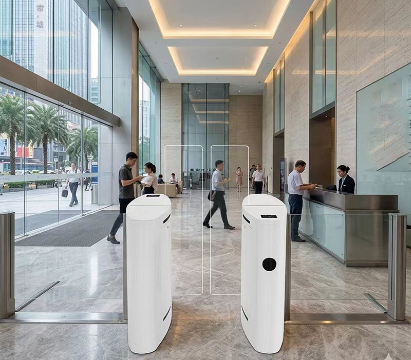 Elegant white transparent glass speed gate